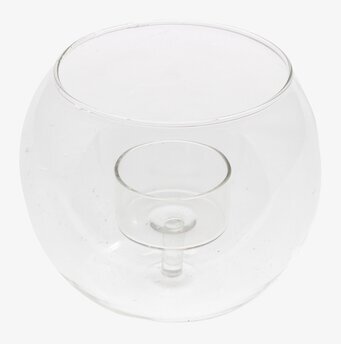 Bild av elegant ljuslykta i klart glas för inredning