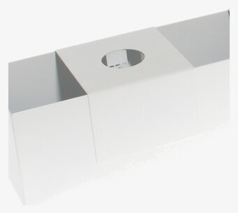 Bild av stilren vit ljushållare med minimalistisk design