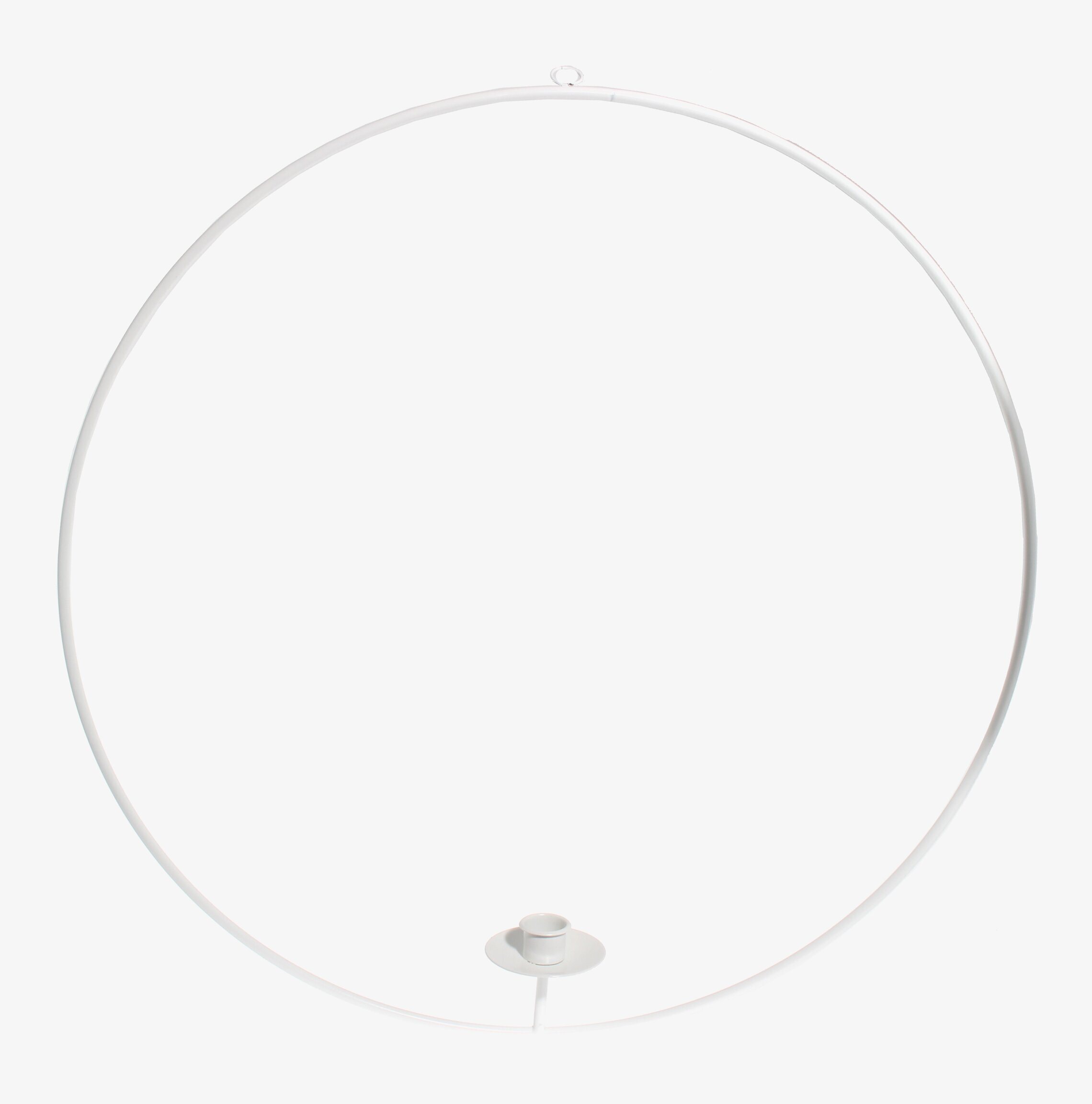 Bild av vit hängande ljusring med minimalistisk design