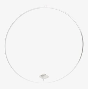 Bild av vit hängande ljusring med minimalistisk design