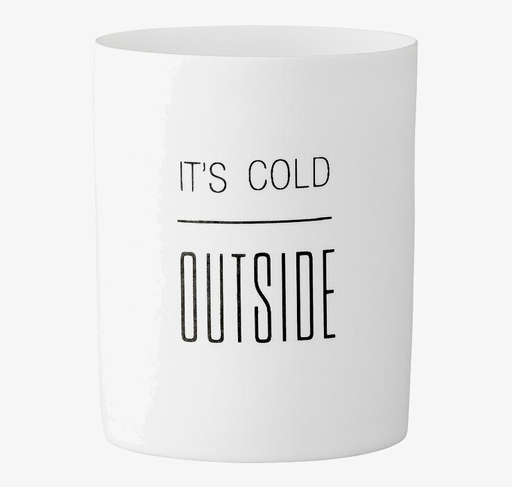 Bild av stilren ljuslykta med modern design och text