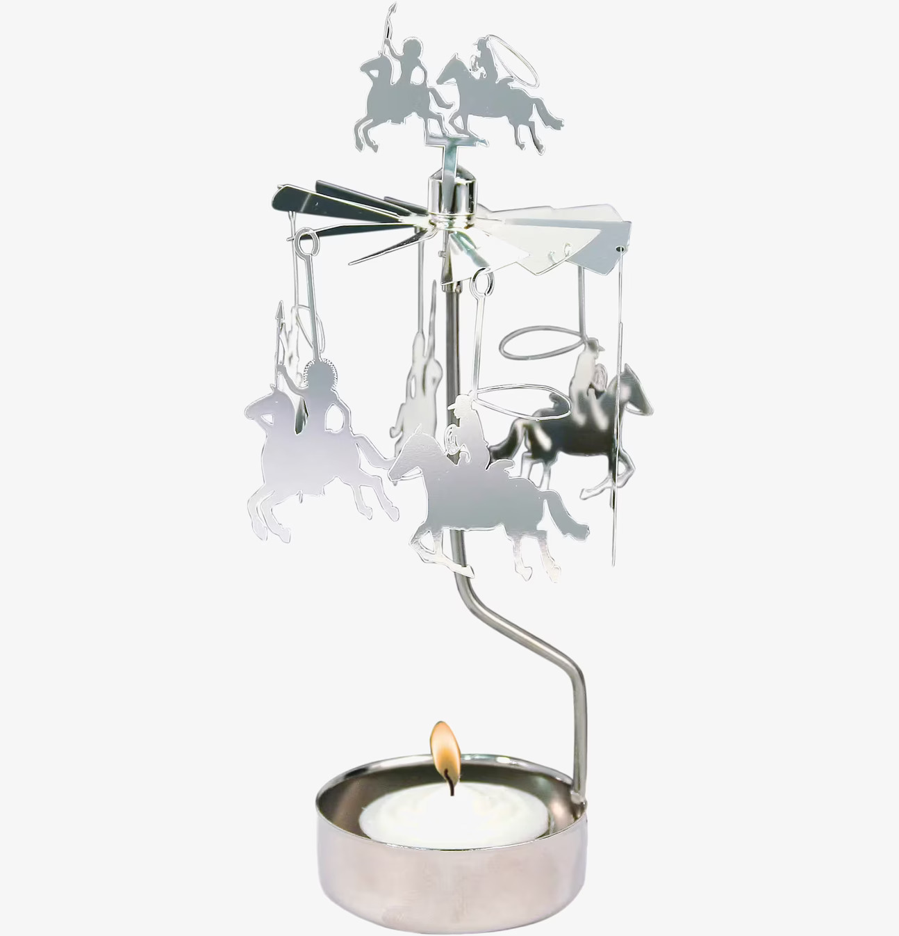 Bild av stilfull ljuslykta med cowboytema och änglaspel