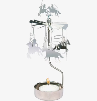 Bild av stilfull ljuslykta med cowboytema och änglaspel