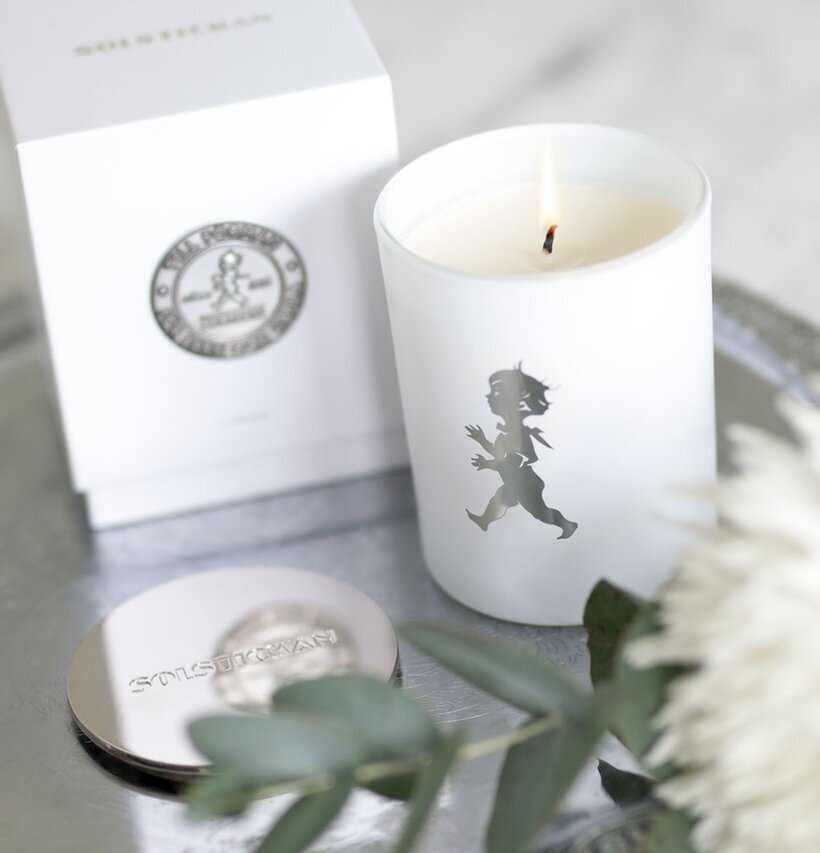 Doftljus Vit/Linne från Solstickan med elegant design