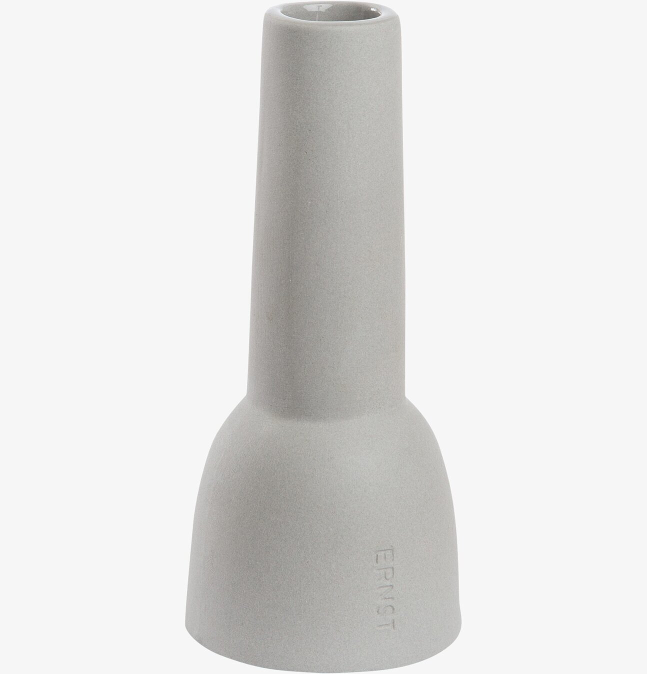 Bild av elegant ljusstake i stengods med grå nyans