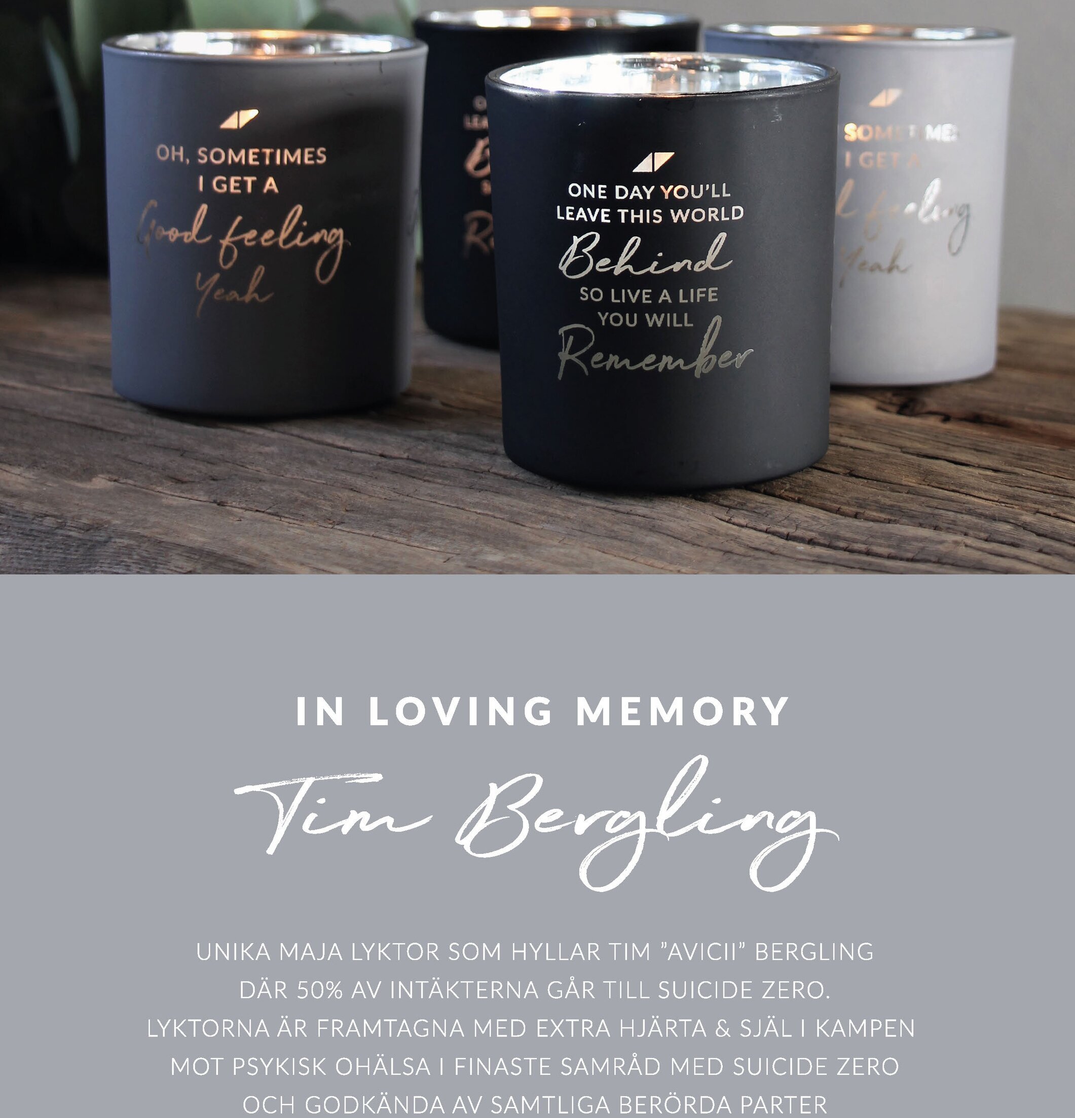 Ljuslykta Avicii - In Loving Memory från Majas Cottage