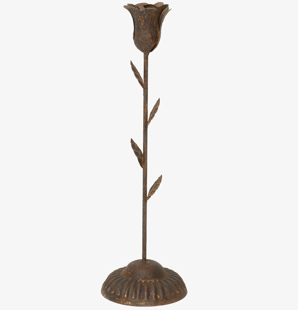 Bild av ljusstake med tulpanform och antik finish