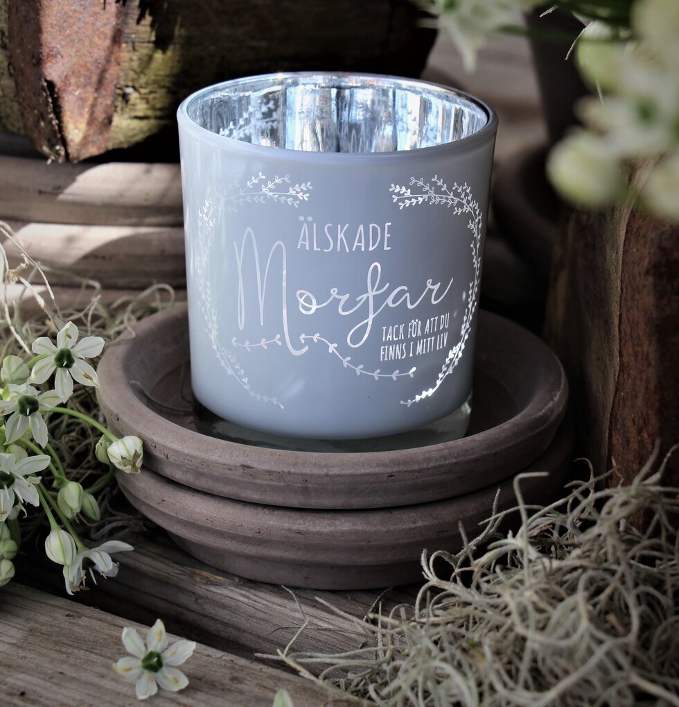 Ljuslykta Älskade Morfar från Majas Cottage på träyta