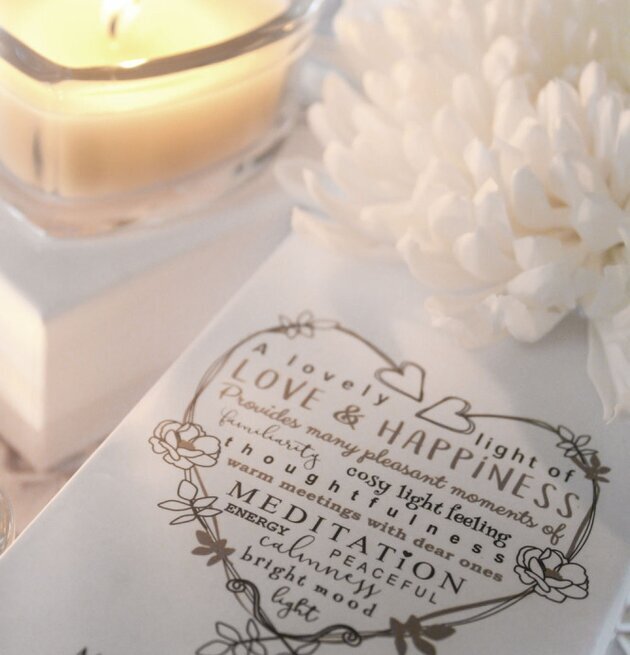 Hjärtansljus Love & Happiness från Majas Cottage i glas