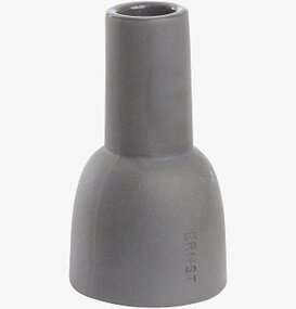 Bild av stilren ljusstake i mörkgrått stengods