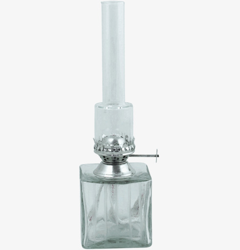 Fotogenlampa Kub Nickel från Strömshaga i neutral miljö