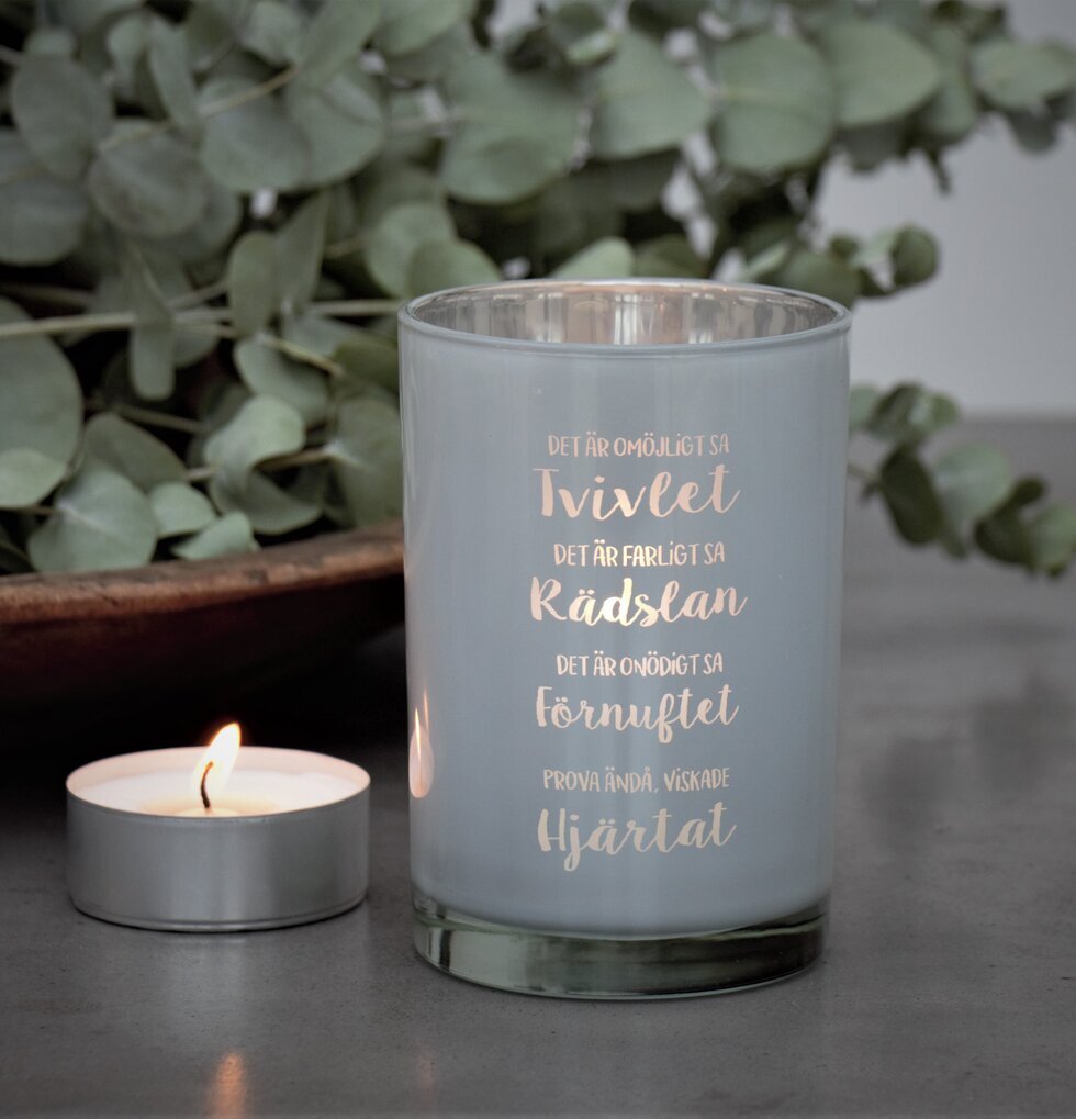 Ljuslykta - Tvivlet från Majas Cottage med inspirerande citat