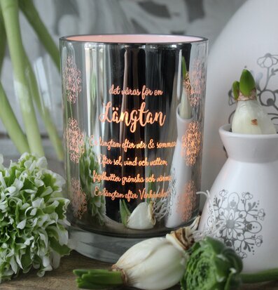 Bild av elegant ljuslykta med naturinspirerad design