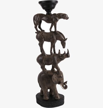 Bild av ljusstake med djurtema och antikbrun finish