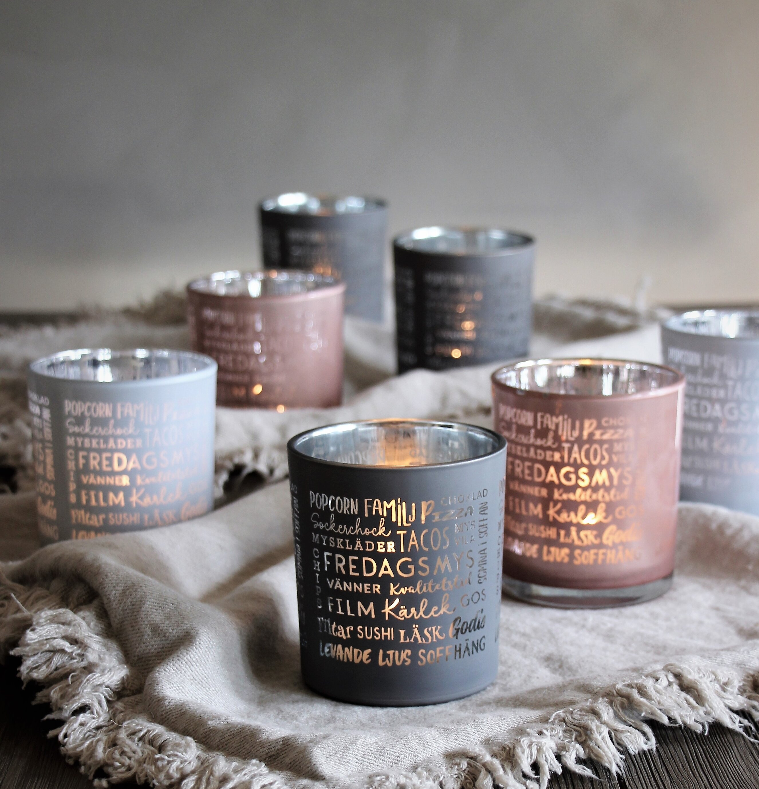 Ljuslykta Fredagsmys Rosa/Silver från Majas Cottage