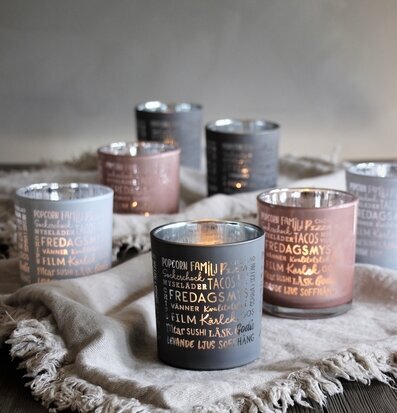 Ljuslykta Fredagsmys Rosa/Silver från Majas Cottage