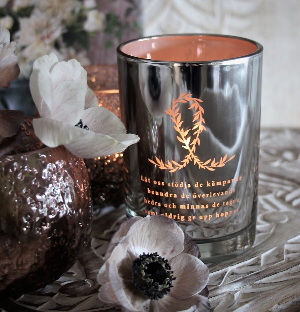 Ljuslykta Hoppet - Rosa Bandet Silver från Majas Cottage