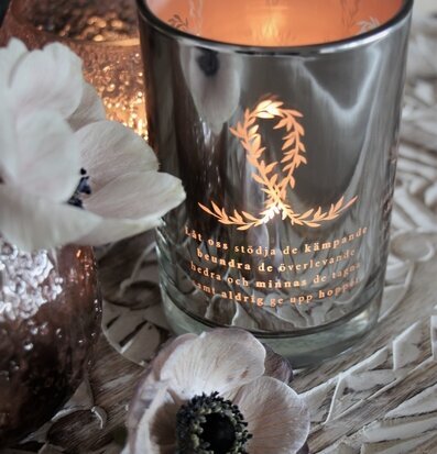 Ljuslykta Hoppet - Rosa Bandet Silver från Majas Cottage