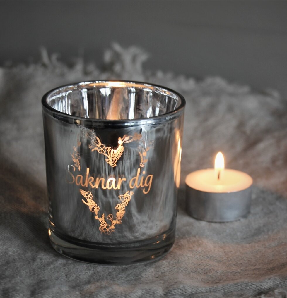 Ljuslykta Saknar Dig - Majas Cottage, elegant glaslykta