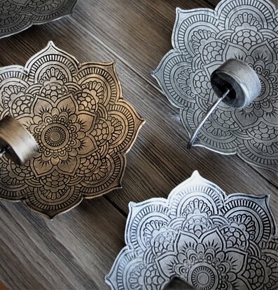 Väggljushållare Mandala Smoke Ø 22 cm från Majas Cottage