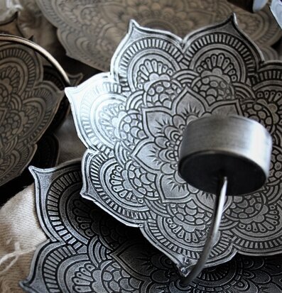 Väggljushållare Mandala Smoke Ø 22 cm från Majas Cottage