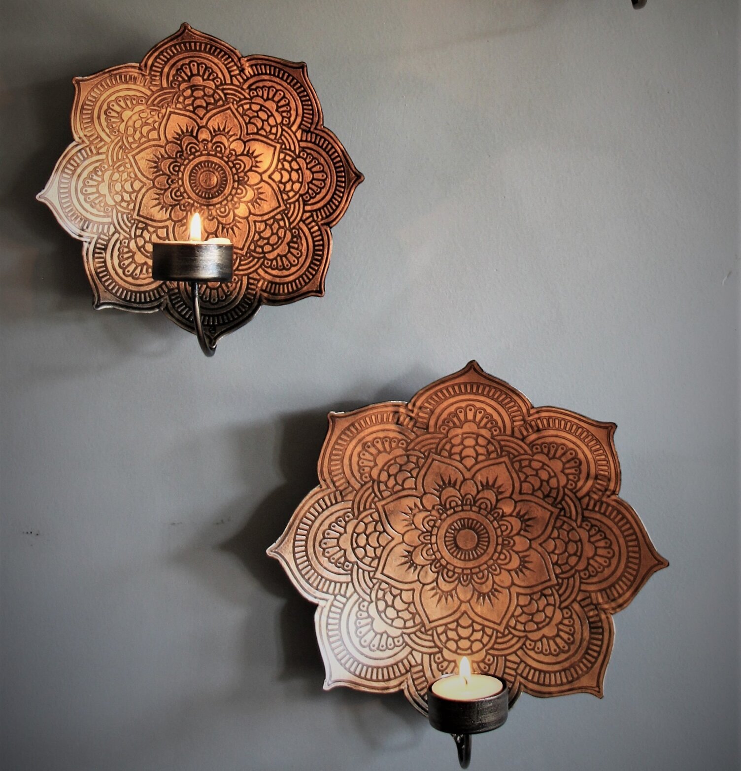 Väggljushållare Mandala Antik Ø 22 cm från Majas Cottage