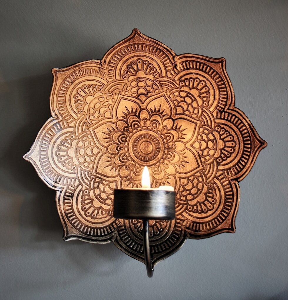 Väggljushållare Mandala Antik Ø 18 cm från Majas Cottage