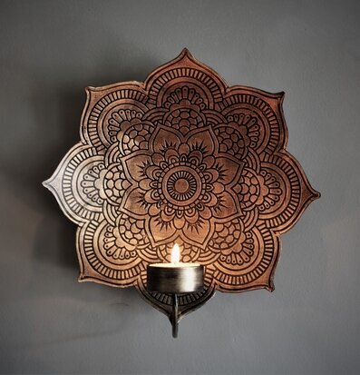 Väggljushållare Mandala Antik Ø 22 cm från Majas Cottage