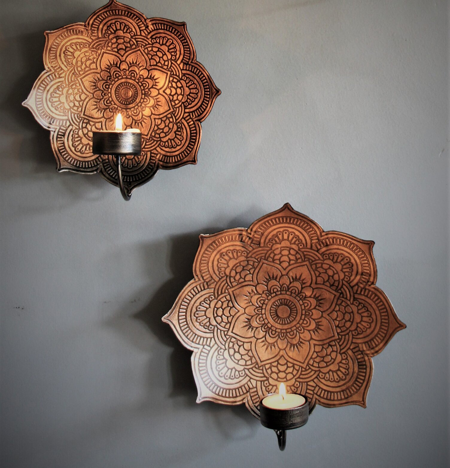 Väggljushållare Mandala Antik Ø 18 cm från Majas Cottage