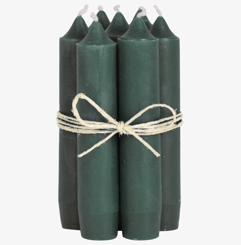 Stearinljus Mossgrön från IB Laursen i rustik förpackning