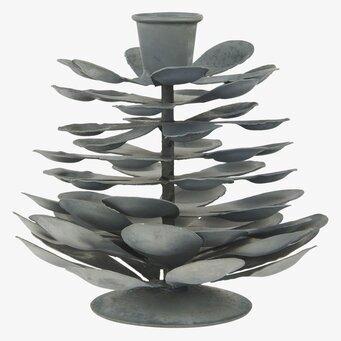 Foto av en unik ljusstake i zink med kotte-design