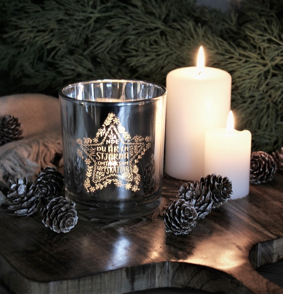 Ljuslykta Du Är En Stjärna Silver från Majas Cottage