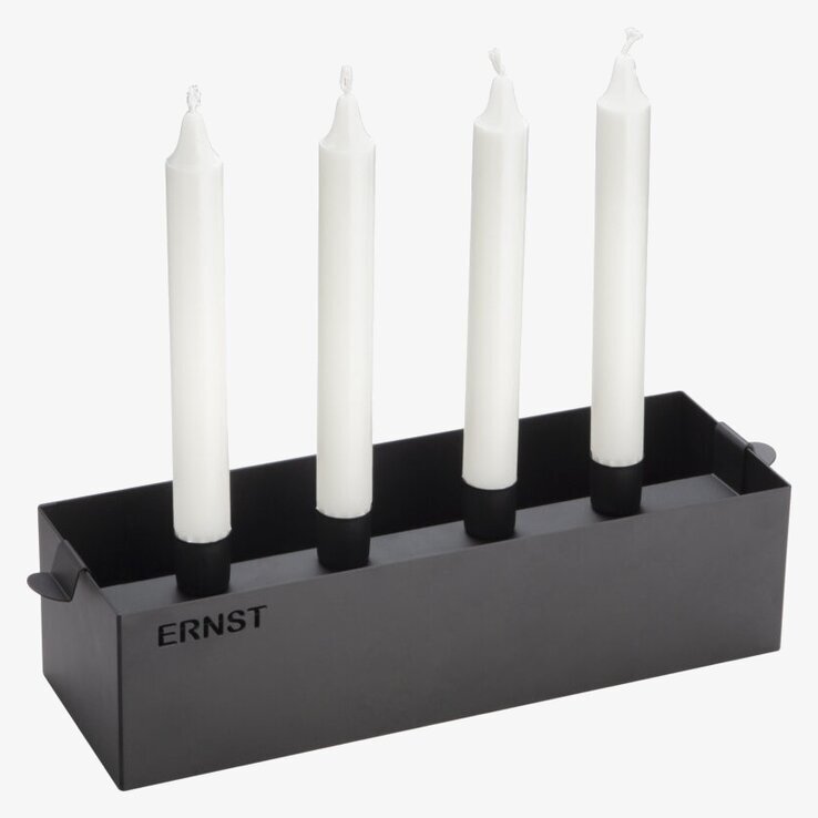 Ljusstake 4 Ernst från Ernst i mörk metall för fyra ljus