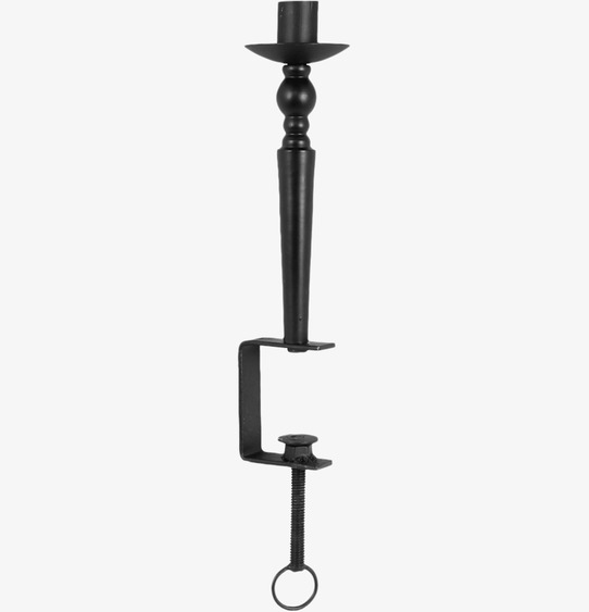 Bild av elegant svart ljusstake med justerbar klämma