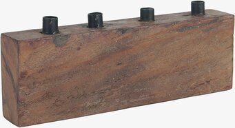 Bild av ljusstake i trä och metall för julgransljus