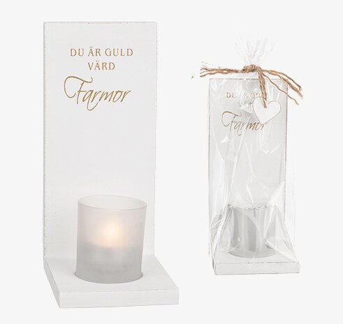 Ljusstake Vägg Farmor från Different Design i vit trä