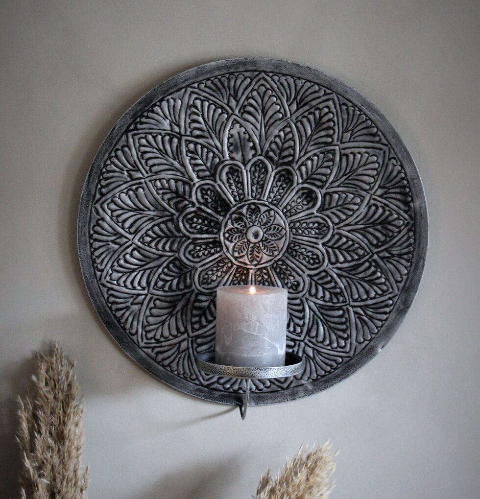 Väggljusstake Mandala Smoke Ø 35 cm från Majas Cottage