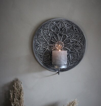 Väggljusstake Mandala Smoke Ø 25 cm från Majas Cottage
