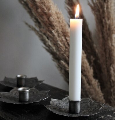 Bordsstake Mandala Antik Silver Ø 12 cm Majas Cottage Ljusstakar Adventsstakar Ljushållare Ljushyllor