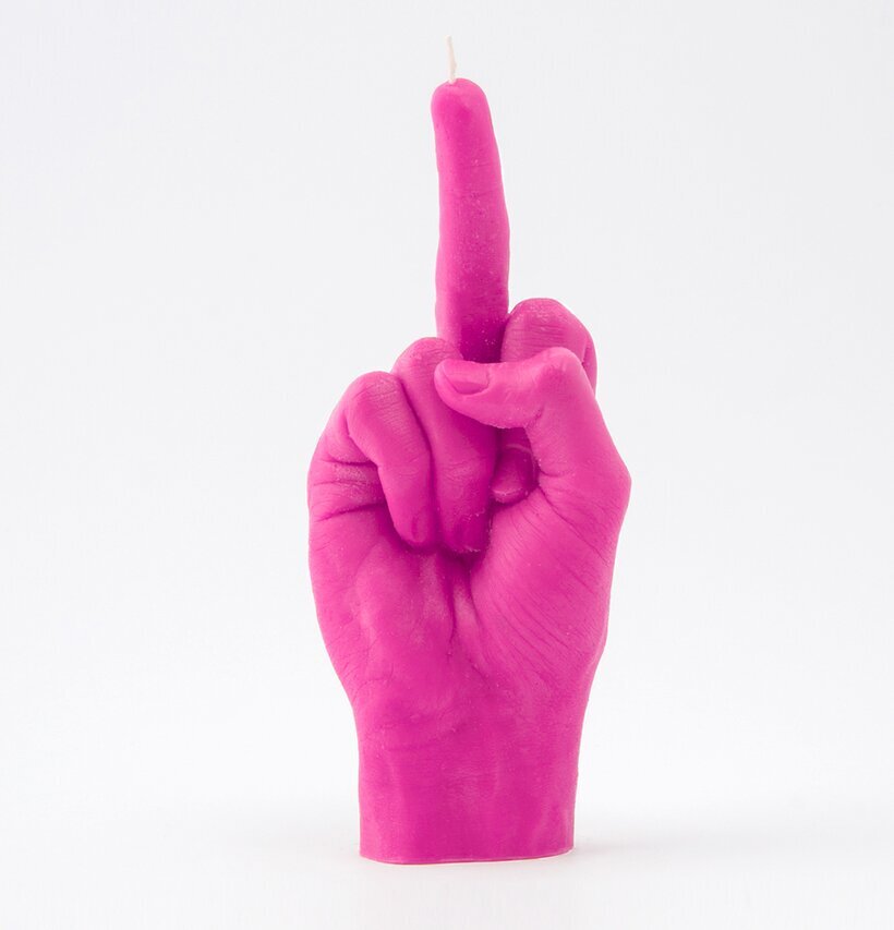 Candle Hand - F*ck You från Candlehand, rosa handformat ljus