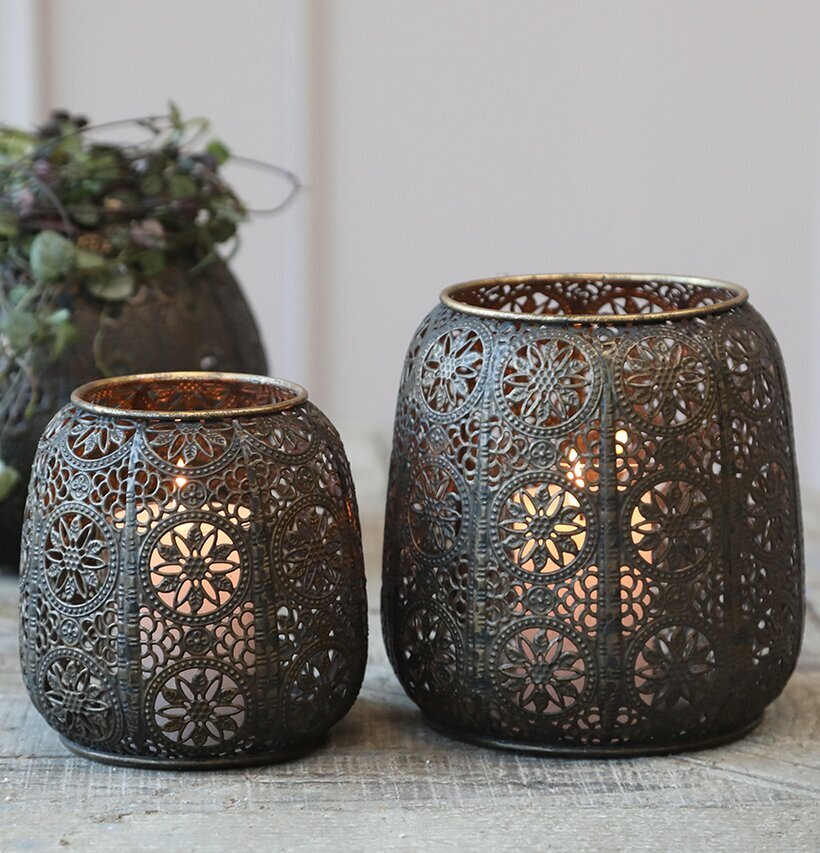 Ljuslykta Hurricane Antique Bronze från Chic Antique