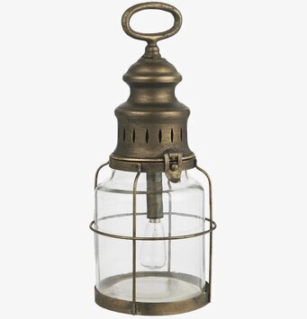 Bild av elegant ljuslykta i metall och glas