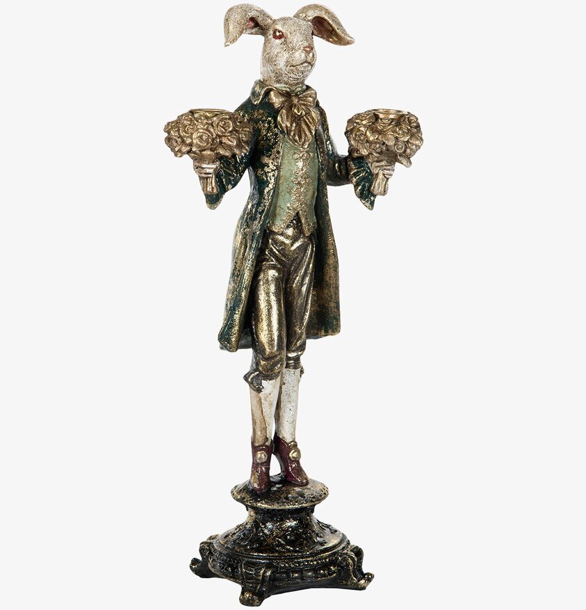 Ljusstake Kanin Mörkgrön från A Lot Decoration i kostym