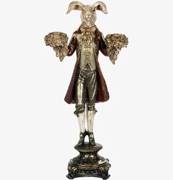 Bild av unik ljusstake med kanin i antik stil