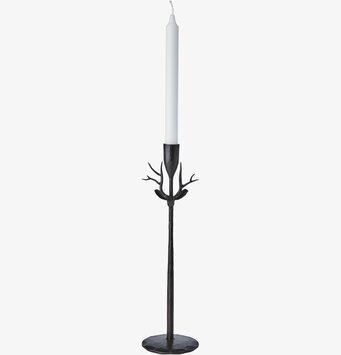 Foto av elegant svart ljusstake med rustik design