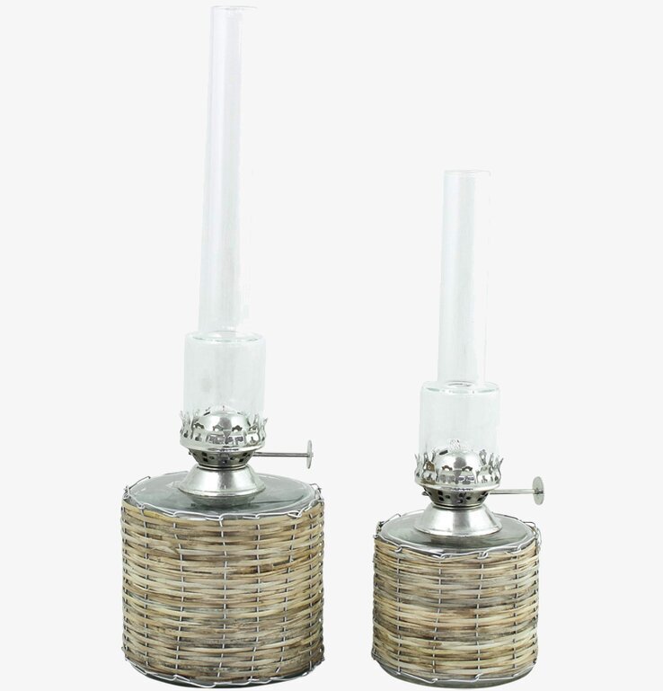 Fotogenlampa Rak Korg Stor från Strömshaga i flätad design