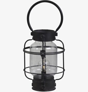 Bild av elegant antiksvart ljuslykta med LED-lampa