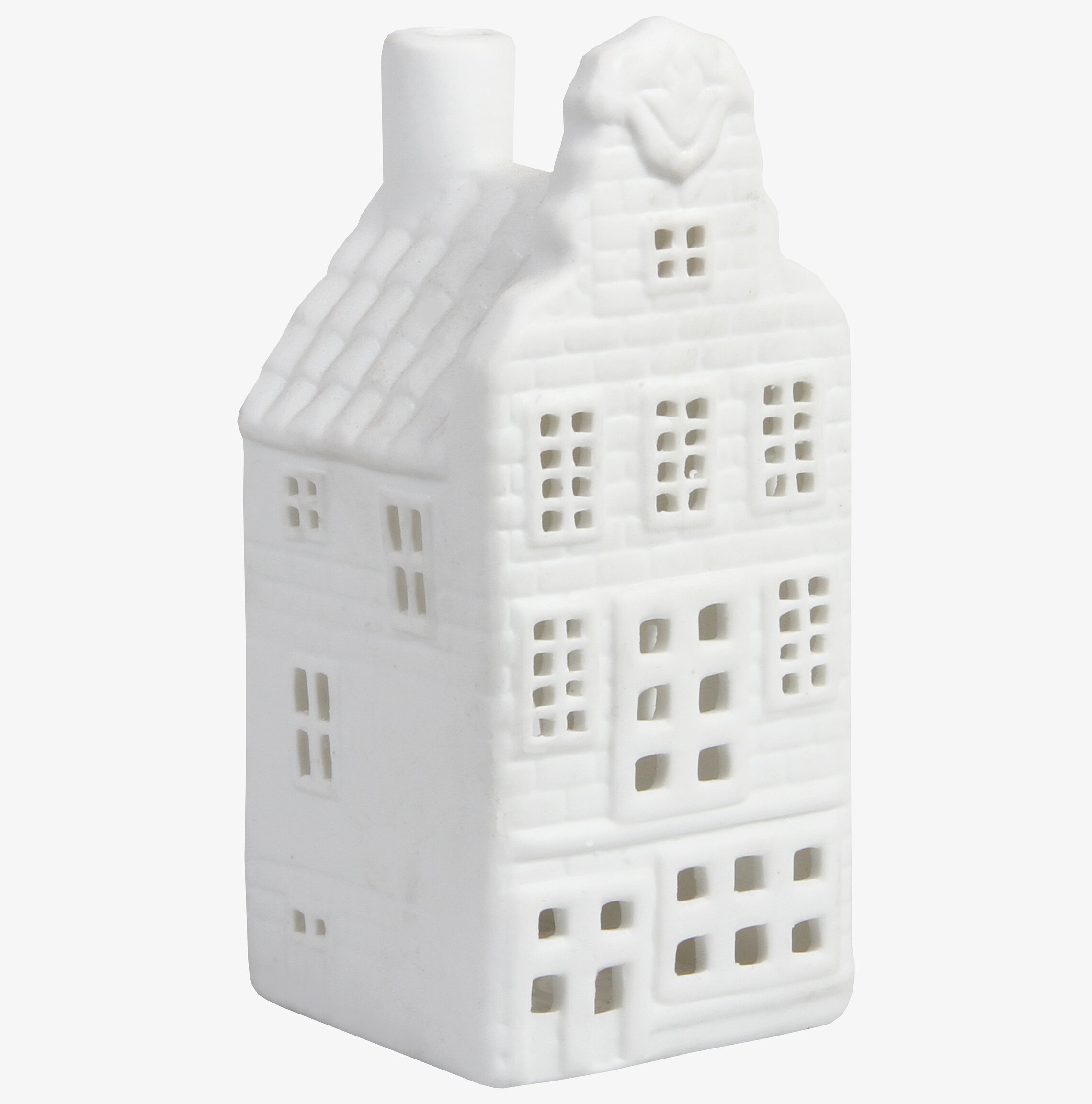 Ljuslykta Canal House #4 från K Amsterdam i vitt porslin