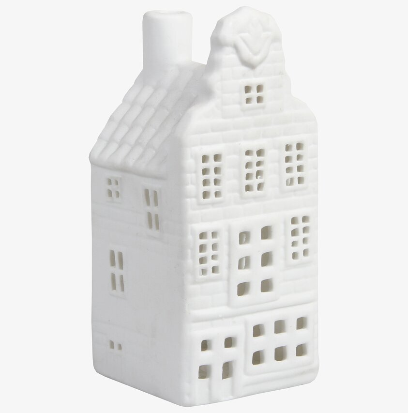 Ljuslykta Canal House #4 från K Amsterdam i vitt porslin