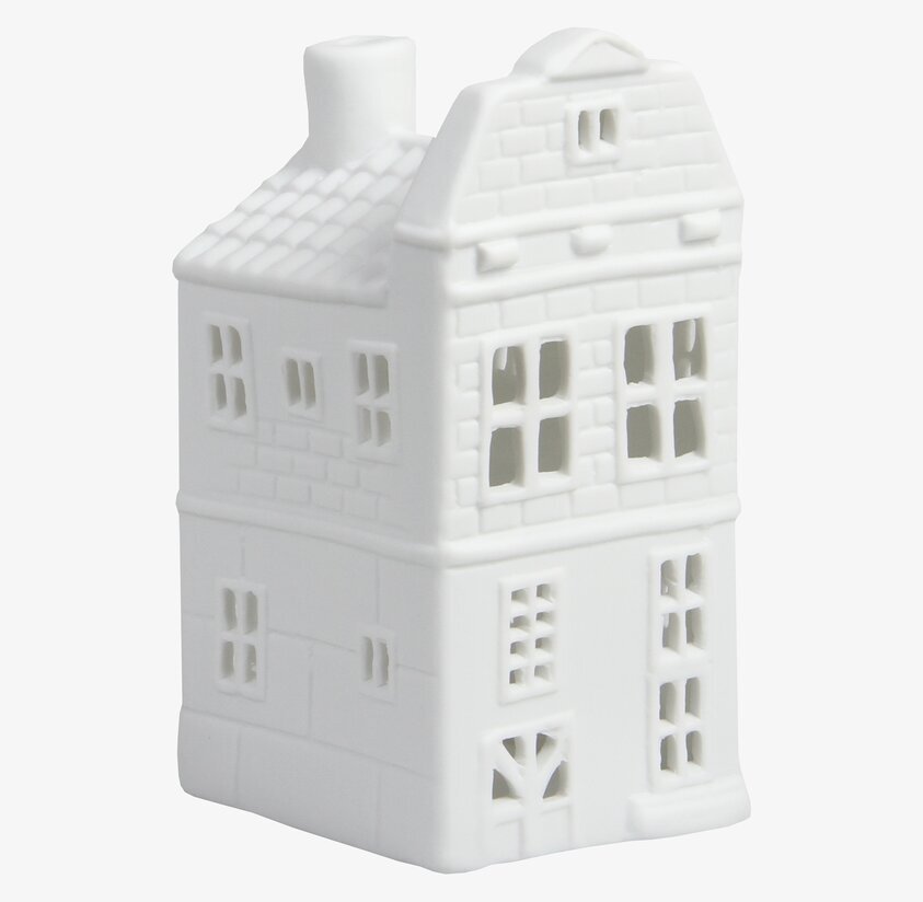 Ljuslykta Canal House #5 från K Amsterdam i vitt porslin